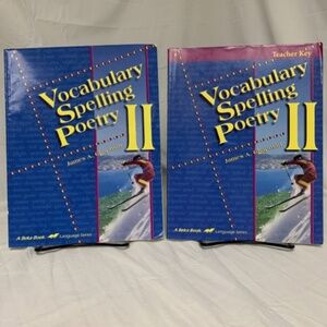 Used Abeka Vocabulary Spelling Poetry II Workbook and Teacher Key